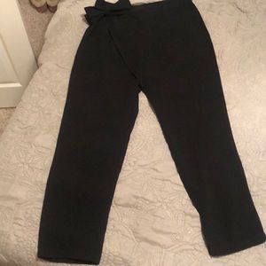 Faux wrap cropped pants